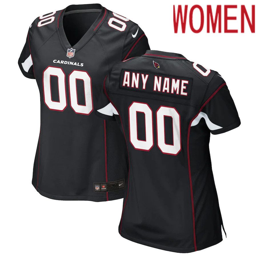 Women Arizona Cardinals Alternate Custom Nike Black Game NFL Jersey